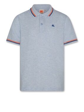 Boys AO76 Carter Logo Heather Light Blue Polo